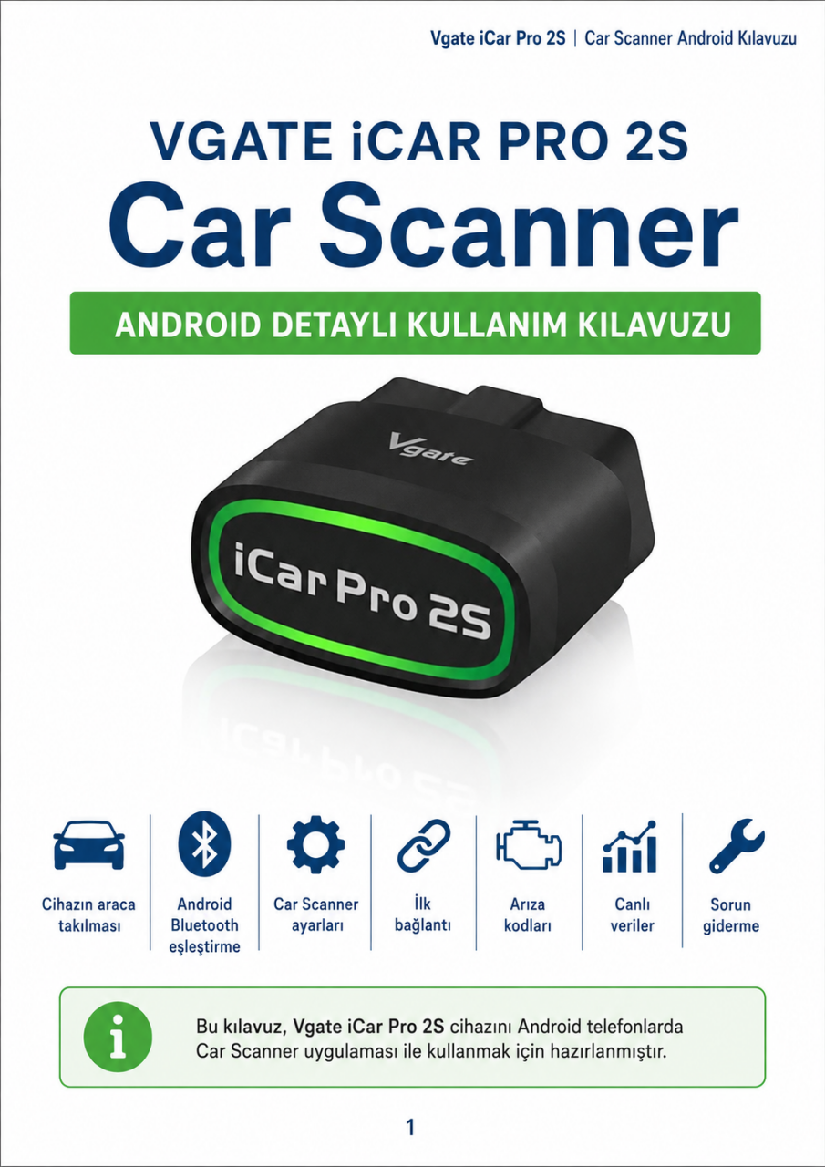 Vgate Cihazları Android Telefondan Car Scanner Kullanımı