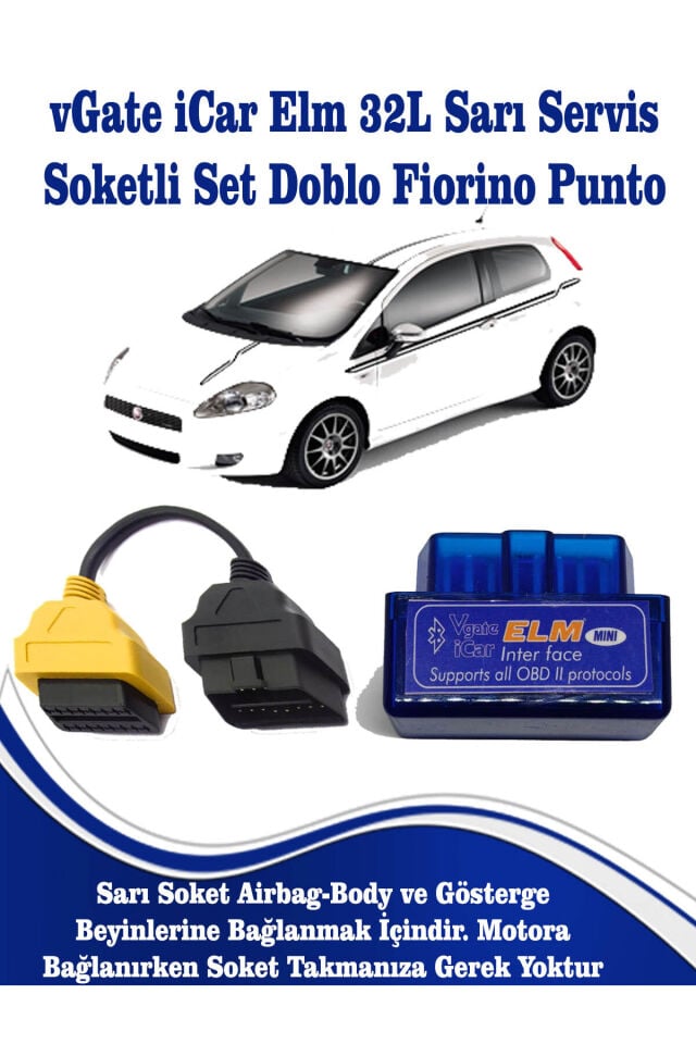 Fiat Doblo Fiorino ve Punto Modeller İçin Elm Ariza Tespit Cihazi + Sarı Servis Soketi