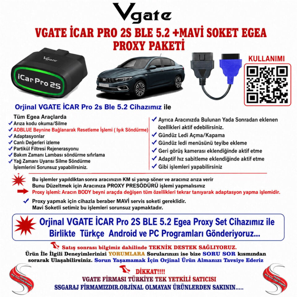 iCar Pro 2s ve Mavi Soket Egea Gizli Özellik Aktif Etme Seti