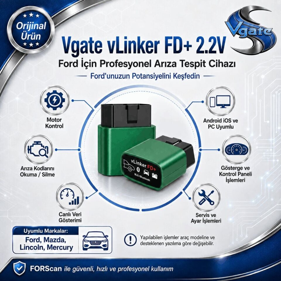 vGate vLinker FD Forscan Arıza Tespit ve Gizli Özellik Açma Cihazı