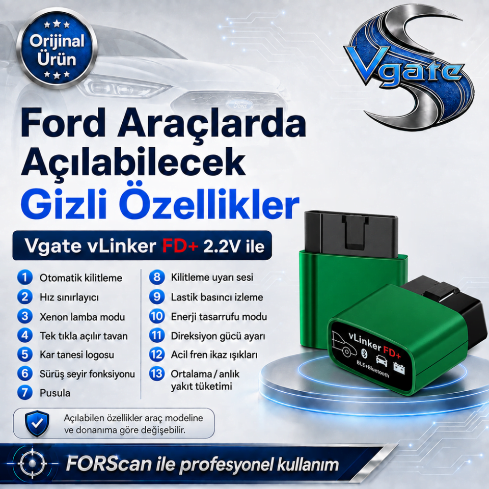 vGate vLinker FD Forscan Arıza Tespit ve Gizli Özellik Açma Cihazı