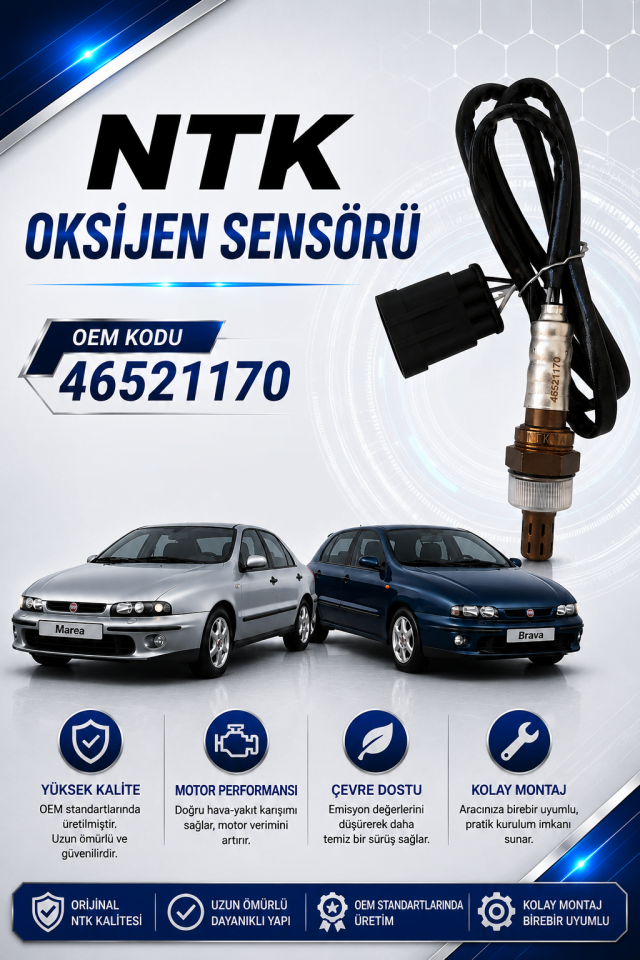 Fiat Marea Brava Siena Palio 1.6 Uyumlu NTK Oksijen Sensörü