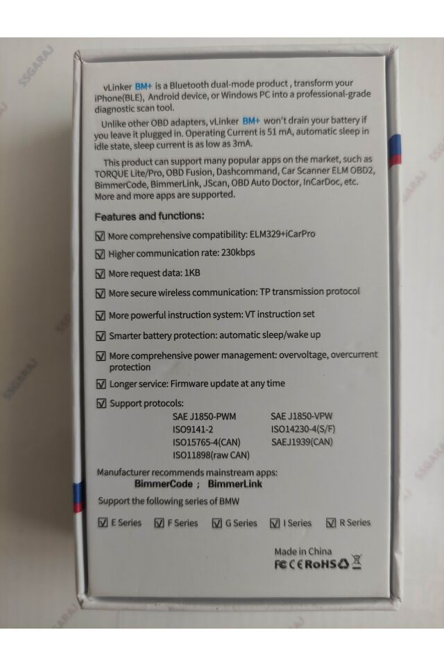 vGate vLinker BM+ BMW MINI İçin Özel Arıza Tespit ve Gizli Özellik Açma Cihazı