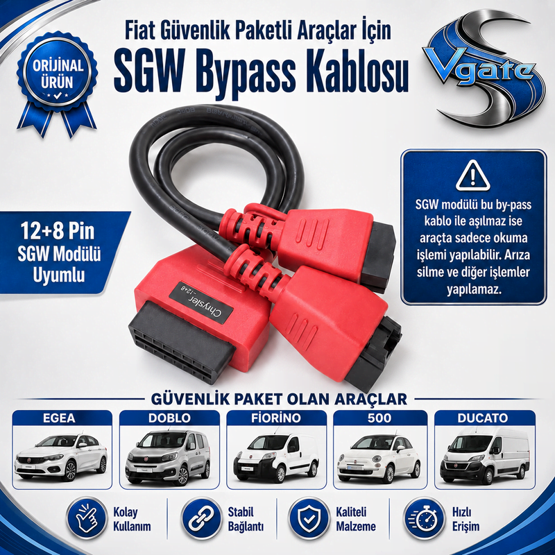 FİAT (DOBLO) CHRYSLER DODGE JEEP ALFA ROMEO UYUMLU 12+8 PİN GÜVENLİK MODÜLÜ SWG KABLOSU