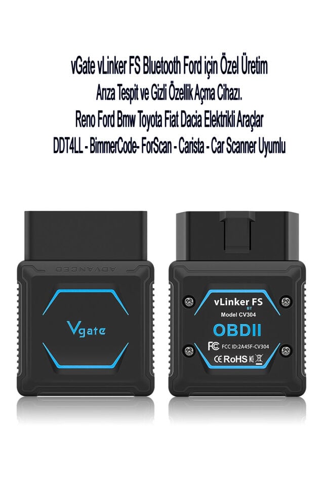 vLinker FS Bluetooth Ford FORScan Gizli Özellik Açma Ve Arıza Tespit Cihazı HS/MS-CAN