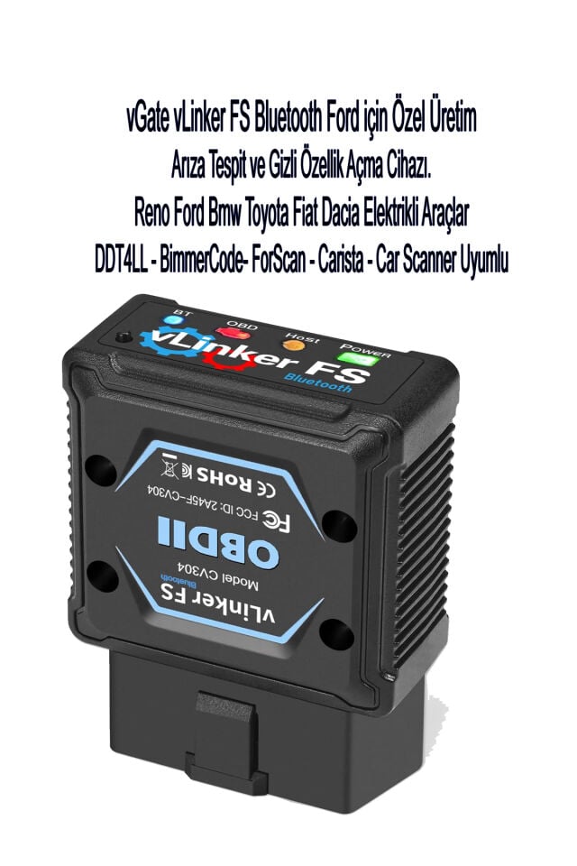 vLinker FS Bluetooth Ford FORScan Gizli Özellik Açma Ve Arıza Tespit Cihazı HS/MS-CAN