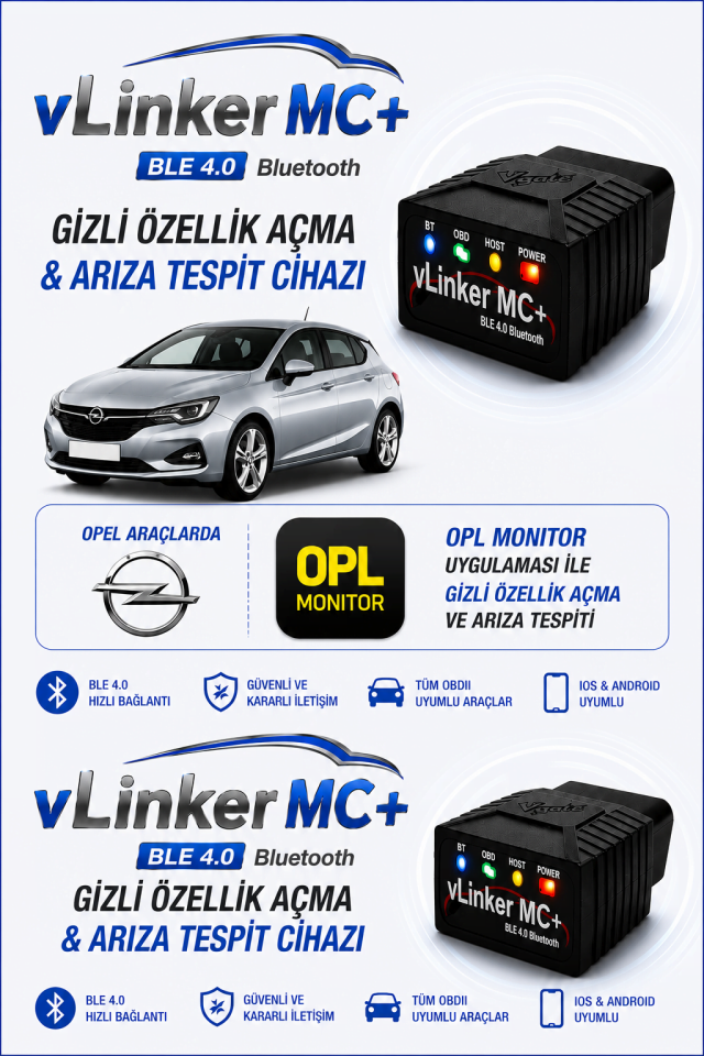 vLinker MC+ Ford Opel Fiat Bmw Gizli Özellik ve Arıza Tespit Cihazı
