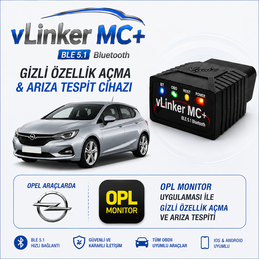 vLinker MC+ Ford Opel Fiat Bmw Gizli Özellik ve Arıza Tespit Cihazı