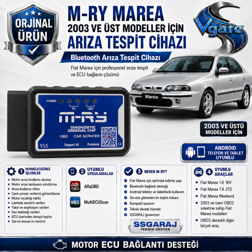 M-RY MAREA 2003 VE ÜST MODELLER İÇİN ARIZA TESPİT CİHAZI