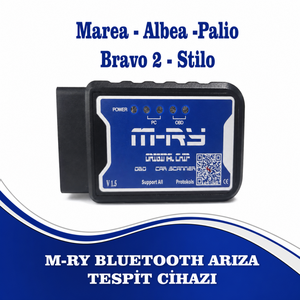 M-RY Fiat Egea Linea Doblo Fiorino Marea Albea Palio 500 Stilo Uyumlu Blutooth Arıza Tespit Cihazı