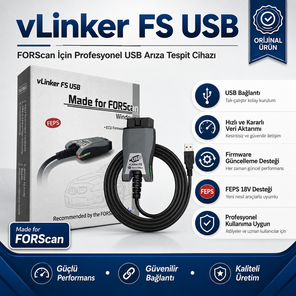 vLinker FS Arıza Tespit Cihazı Usb Ford Fiat Reno Grubu