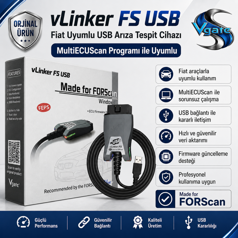vLinker FS Arıza Tespit Cihazı Usb Ford Fiat Reno Grubu