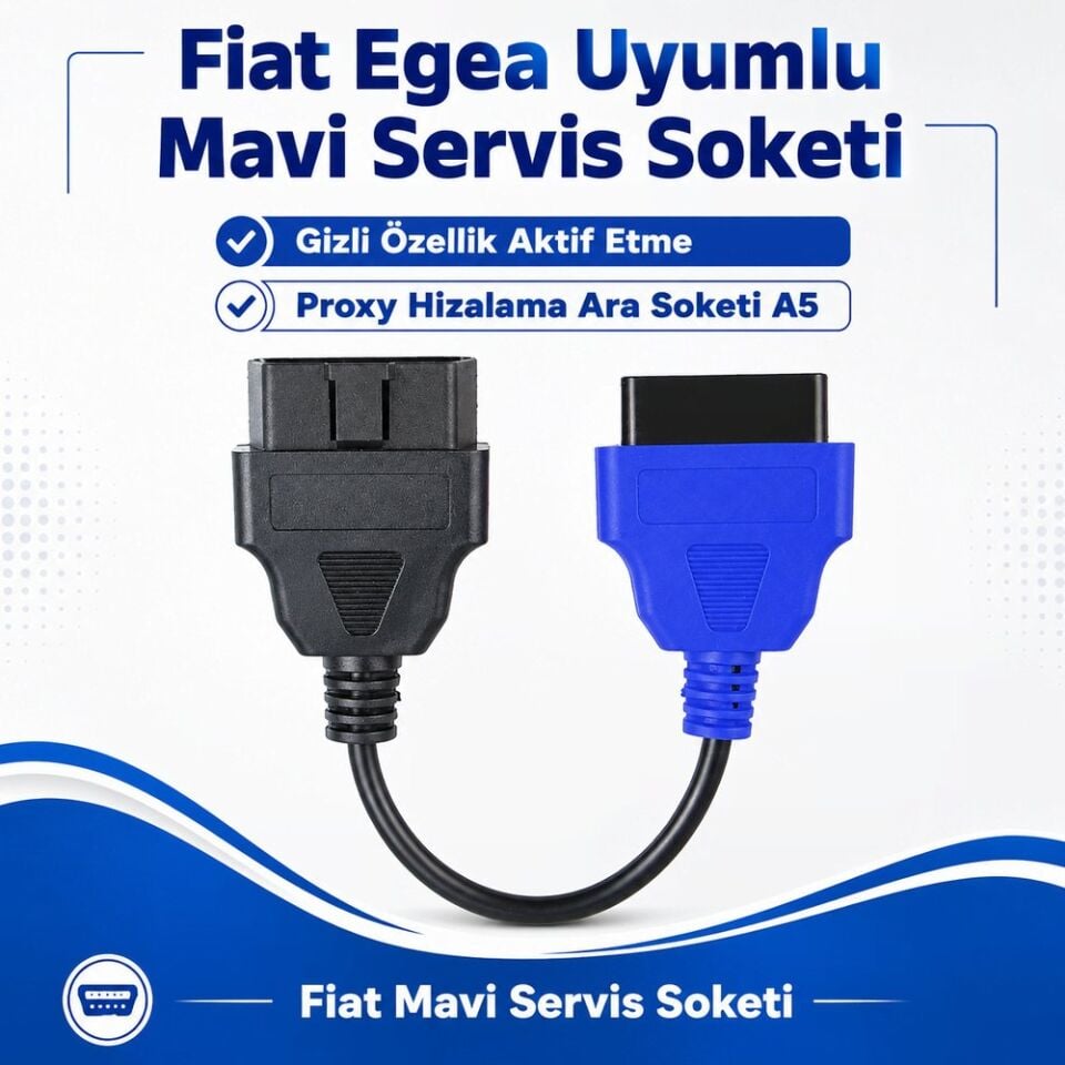 Fiat Egea Uyumlu Mavi Servis Soketi Gizli Özellik Aktif Etme Proxy Hizalama Ara Soketi A5