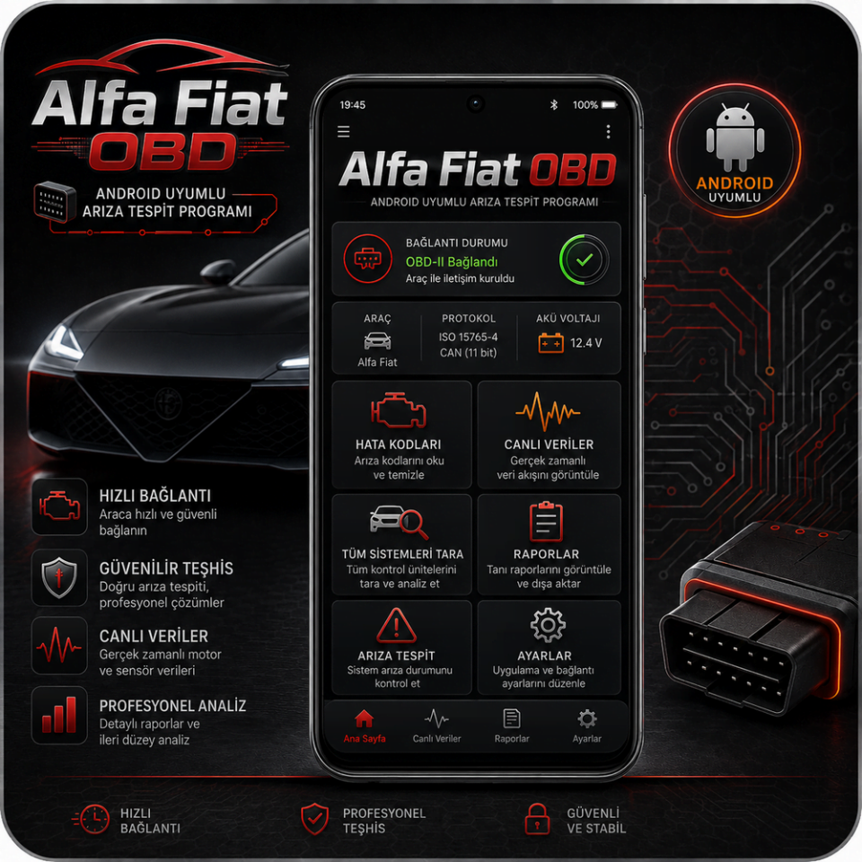 Alfa Fiat Obd Android Türkçe Uygulama