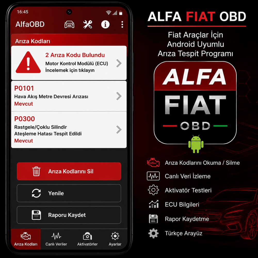 Alfa Fiat Obd Android Türkçe Uygulama