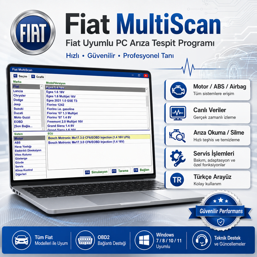 Fiat Multiscan Türkçe PC Uygulaması