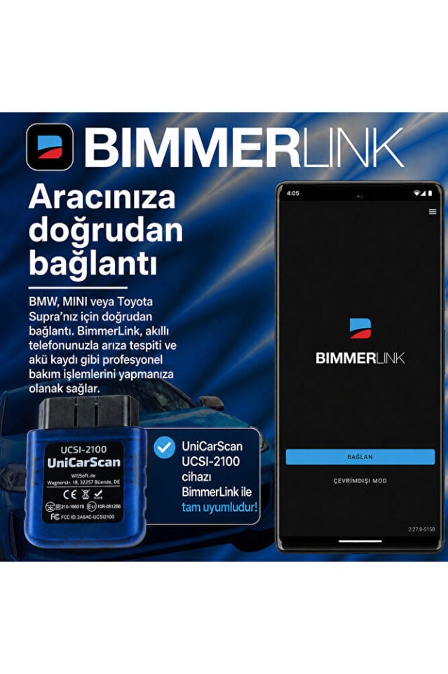 Alman Kalitesi Arıza Tespit ve Gizli Özellik Cihazı BMW Araç ve Motorlar İçin Özel